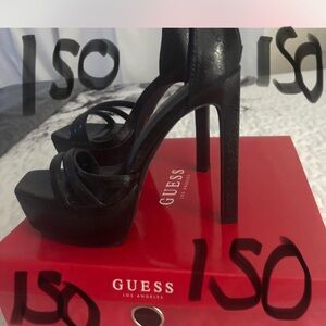 Guess Black Platform Heels